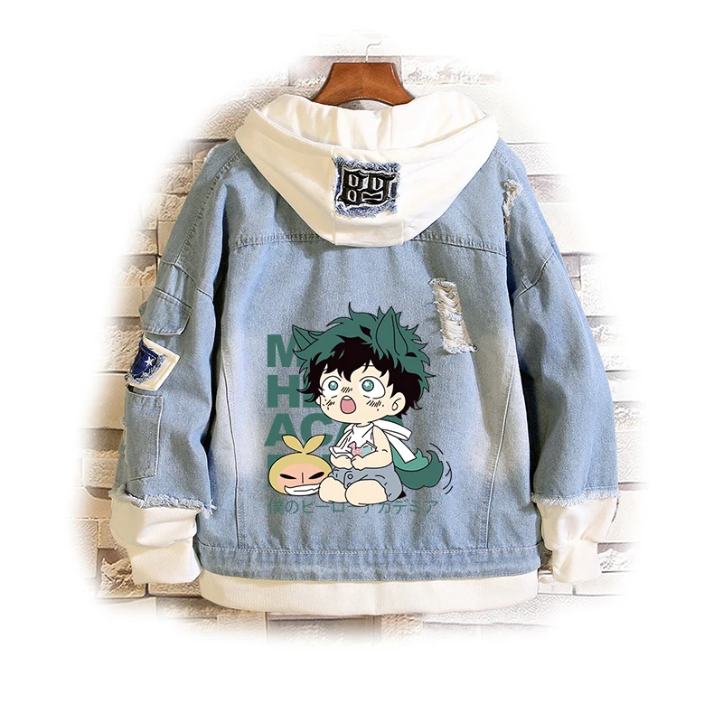 2020 джинсовая куртка Midoriya Izuku Косплей Boku no Hero Академия костюм Bakugou Katsuki пальто с