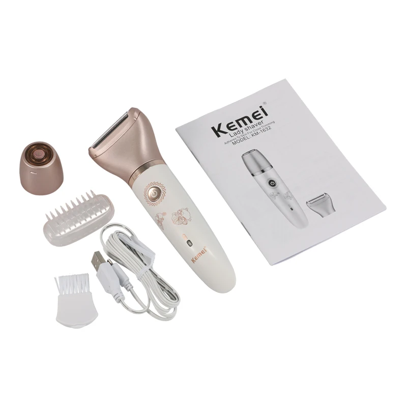 

Kemei-1632 2 In 1 Women Electric Epilator Rechargeable Lady Shaver Depilation Machine Hair Removal Trimmer Epilator For Bikini