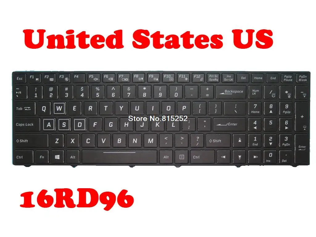 

Laptop Keyboard For SKIKK 16RD96 With Frame New Black United States US With Backlit