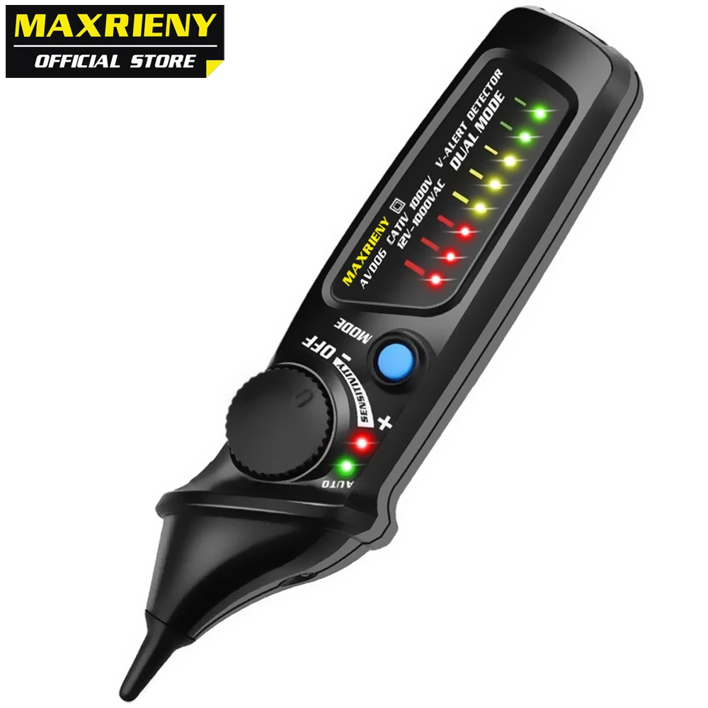 MAXRIENY AVD06 Бесконтактный детектор напряжения тестер с розеткой настенная розетка переменного тока тестовая ручка индикатор 12~ 1000 В совпадающий мультиметр