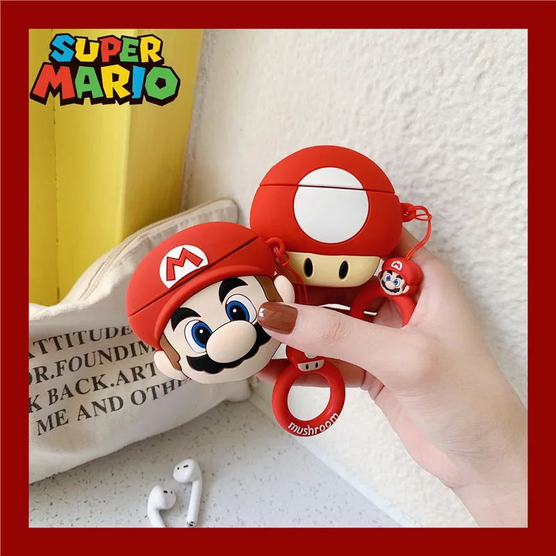 3D Силиконовый Мультфильм Coque Супер Марио Bros Toad чехол для air pods 1 2 наушники Apple Airpods