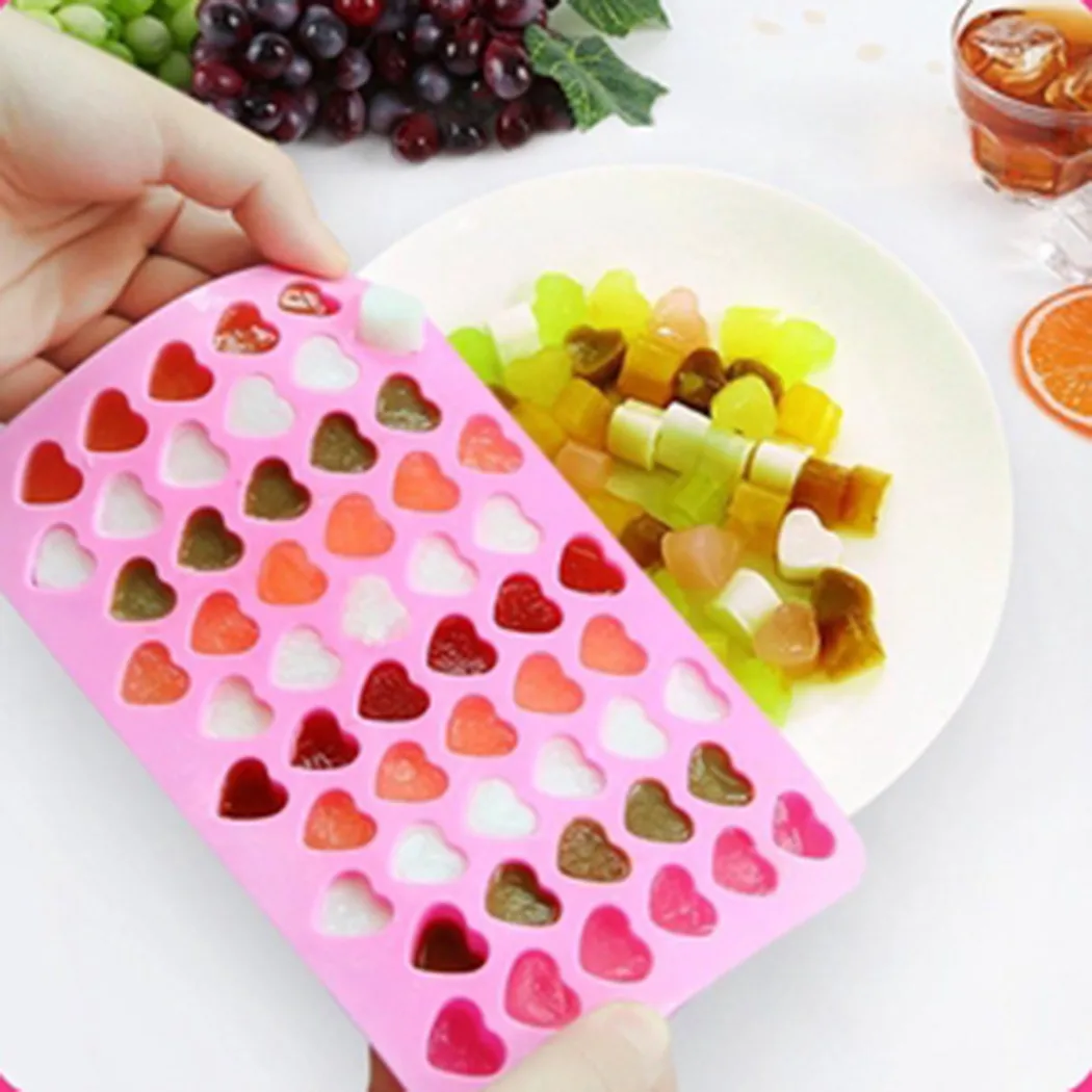 

55 Grid Heart Shape Ice Tray Mini Silicone Ice Cube Chocolate Baking Candy Mold Silicone Ice Cube Trays DIY Ice Cube Maker