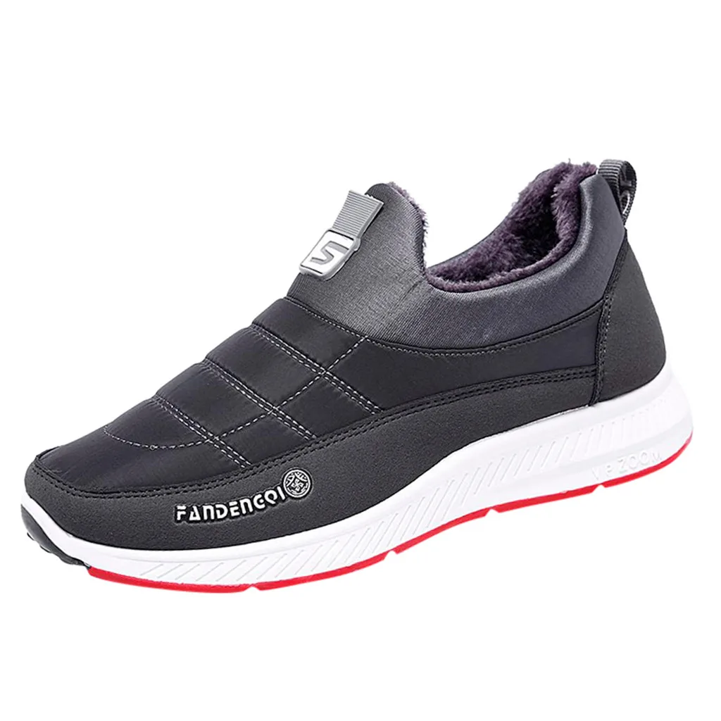men-winter-shoes Men's Fashion Casual Winter Warm Slip On Round Toe Short Ankle Boots Shoes Zapatillas Hombre Mesh Sneakers | Обувь
