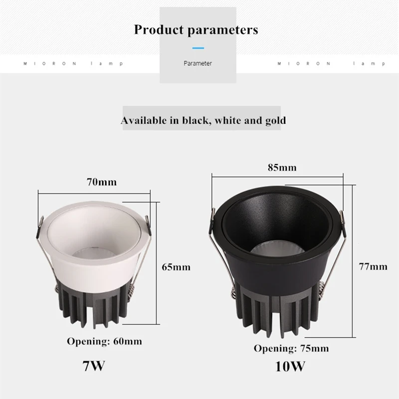 Super Bright Recessed LED Downlight COB 7W 12W Warm White Nature Cold Lamp Spot Light | Лампы и освещение