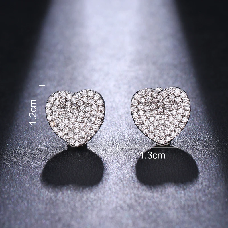 Bettyue Simple Style Heart-shape Lovely Stud Earring With White Cubic Zircon In New Trendy Party Symbol Of Love For Women | Украшения и