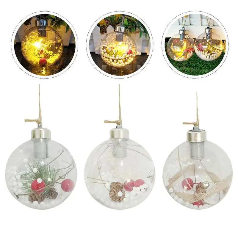 

3Pcs Christmas Ball Lamps Durable Creative Christmas Lights Xmas Tree Ornaments Hanging Lamps For New Year Party Wedding