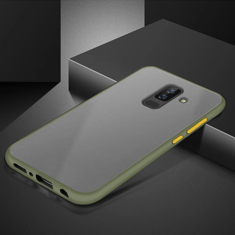 Чехол для Samsung Galaxy J8 2018 матовый прозрачный роскошный противоударный жесткий