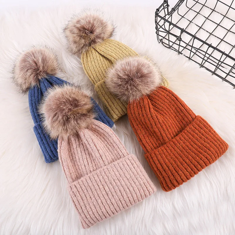 Шапка для девочек шапка с помпоном вязаная крючком зимняя мальчиков шапки