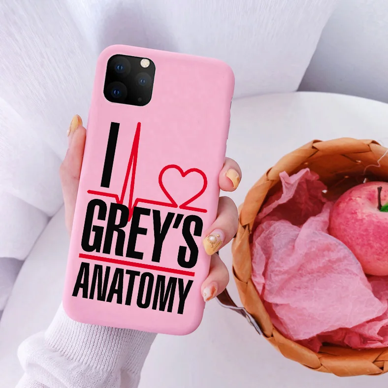 Мягкий матовый розовый Силиконовый чехол для телефона с рисунком анатомии Greys You