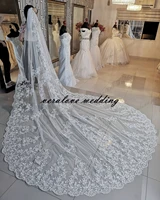 3 meters lace wedding veils bohemian wedding bridal veil bride accoriess one layer with comb foral flower
