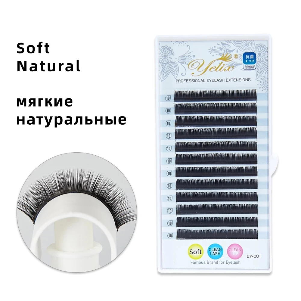 

Yelix Professionals Eyelash Extension Silk Lash Extension individual Lashes Soft Russian Volume Eyelashes Natural Faux Cils
