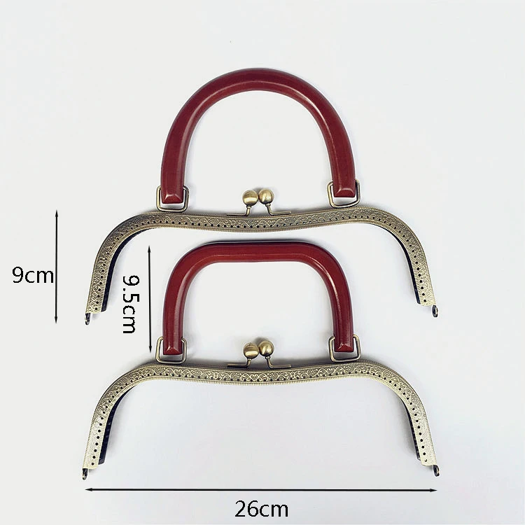 26 см антикварная бронзовая серебристая металлическая оправа для кошелька с