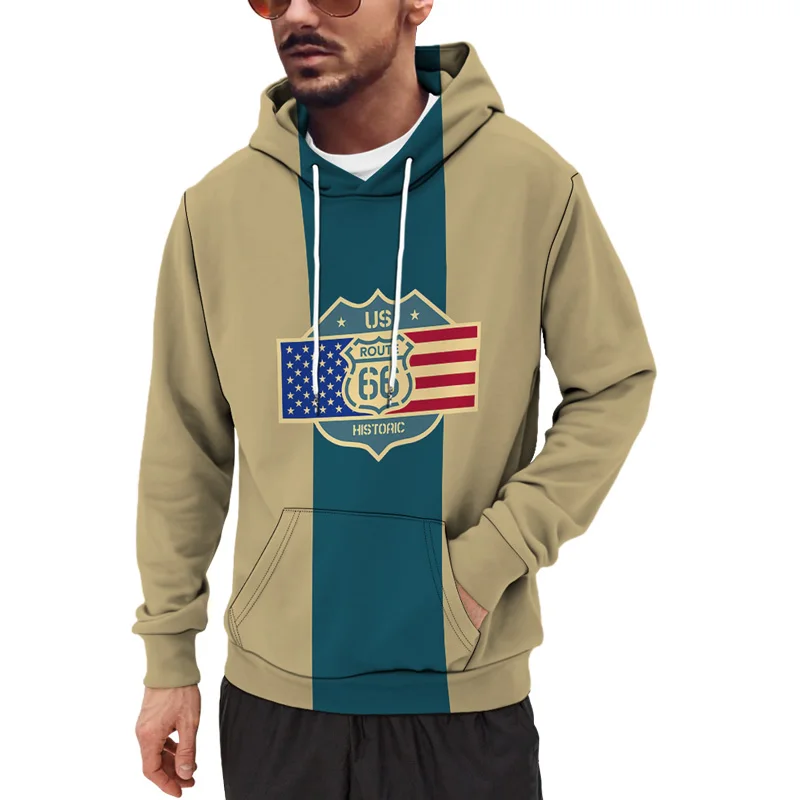 

2021 Autumn New Stitching Vertical Stripes 3D Print Hoodie Fashion Streetwear Harajuku Sweater Hip Hop Pullover Men's Clothing