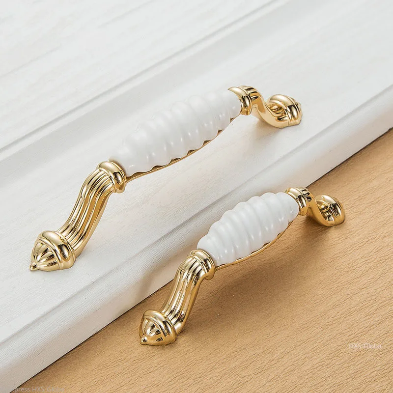 Дверные ручки для кухонной фурнитуры золото круглые шкафа На ящики белое