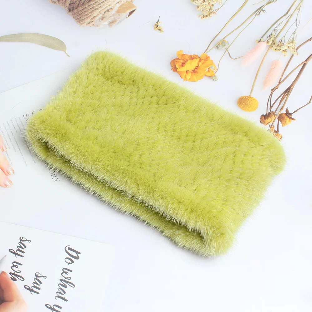 Вязаный обогреватель 100% натуральные настоящие шарфы из норки для дам, подлинные кольца банданы модной девушки, хорошие эластичные повязки на голову.