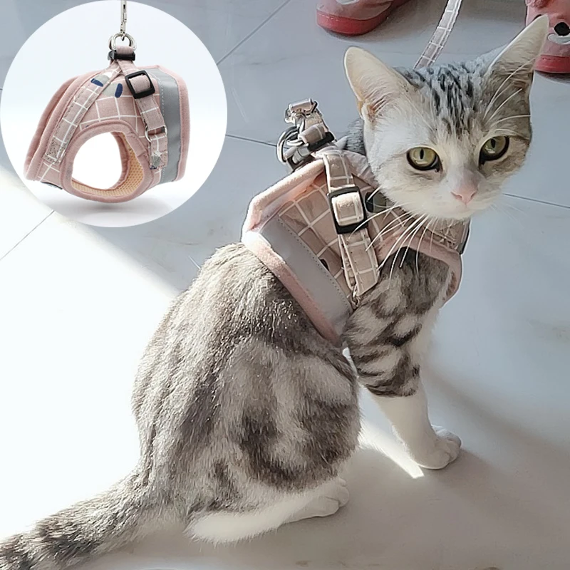 

Mode Plaid Kat Harnassen Voor Katten Zomer Mesh Pet Harness En Leash Set Katten Kitty Mascotas Producten Voor Gotas Accessoires