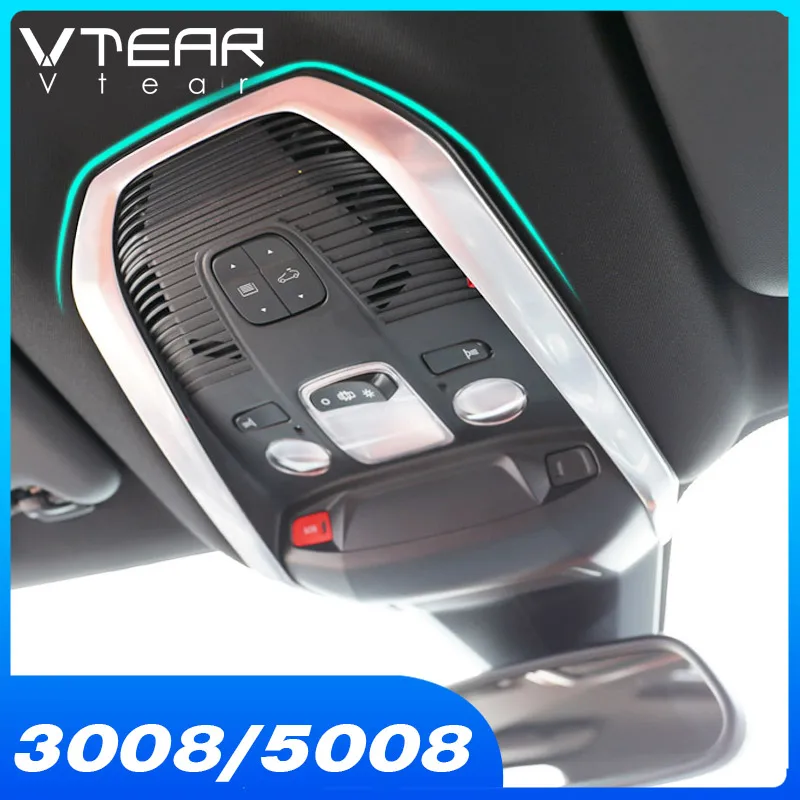 Vtear для peugeot 3008/GT 5008 GT, аксессуары, светильник для чтения, рамка, накладка, накладки для интерьера, украшение для автомобиля