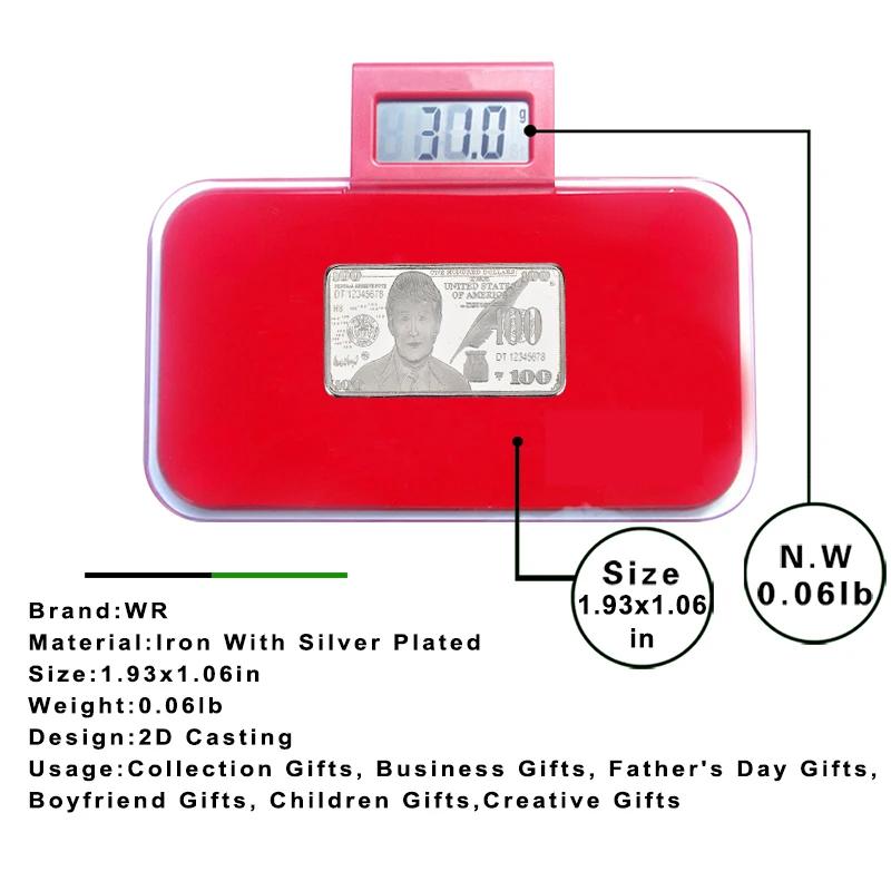 WR Donald Trump 2020 US Dollar Silver Coins Collectibles with Coin Holder America Bullion Bar Challenge Original Gifts | Дом и сад