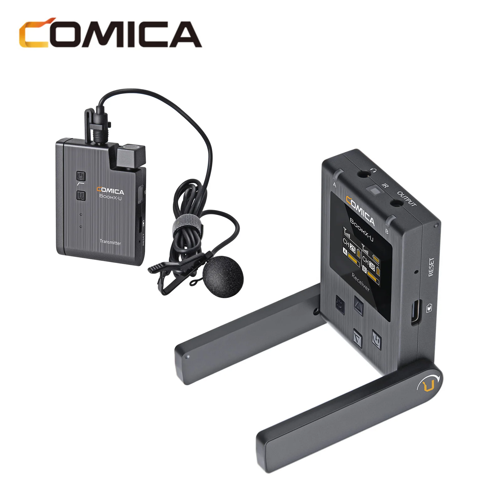 

COMICA BoomX-U U1 UHF Lavalier Wireless Microphone System with Transmitter Receiver for Camcorder Video Broadcast Microphone