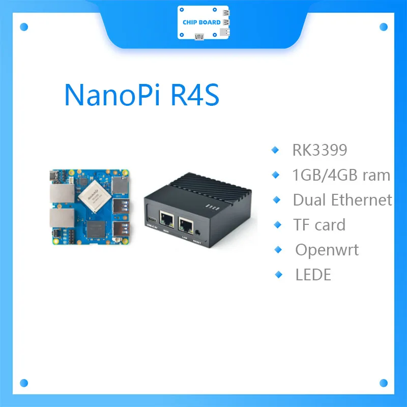 FriendlyELEC NanoPi R4S 1GB/4GB Dual Gbps Ethernet Gateways RK3399 Support OpenWrt LEDE System V2ray SSR Linux Rockchip