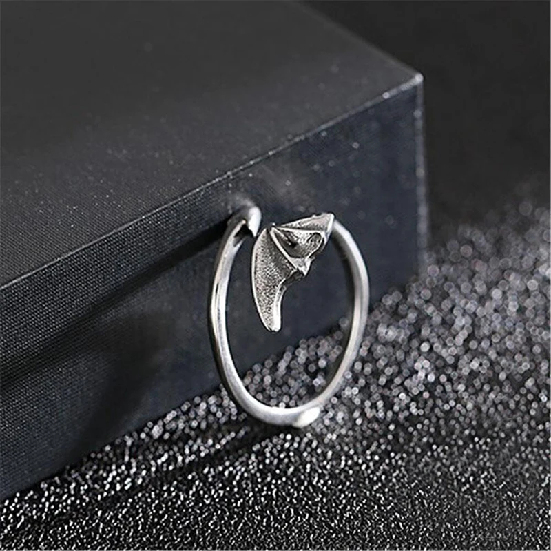 

Retro Simple Devil Wings Feather Punk Rock Hip Hop Trend Men's Ring Boy Birthday Holiday Gift Party Jewelry Wholesale