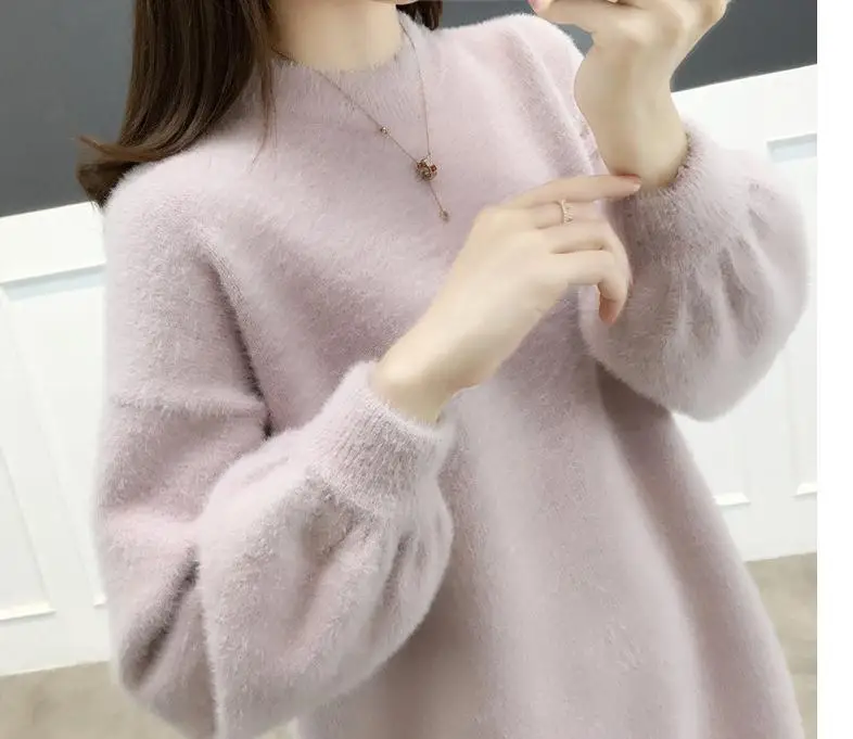

2021 spring and autumn winter with New style fashion Long sleeve round collar Set head Women's Sweater coat