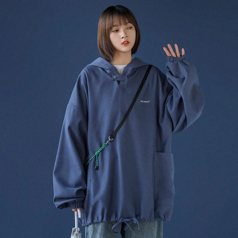 

Oversized sweatshirt ladies spring and autumn Harajuku style hoodie loose BF Korean salt fried street jacket 2021 new pullover