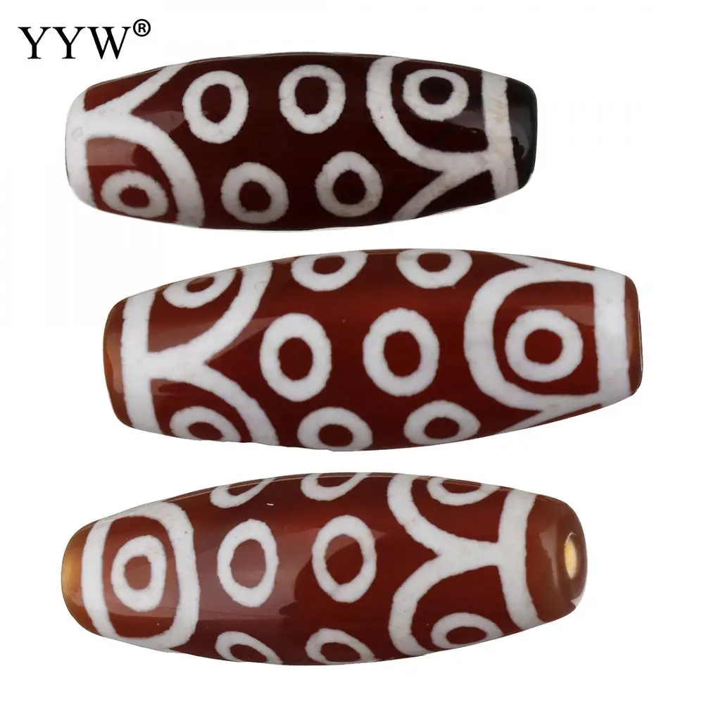 5 шт./лот натуральные тибетские Агаты овальные бусины Dzi восемнадцати глаз 28x10x10 мм