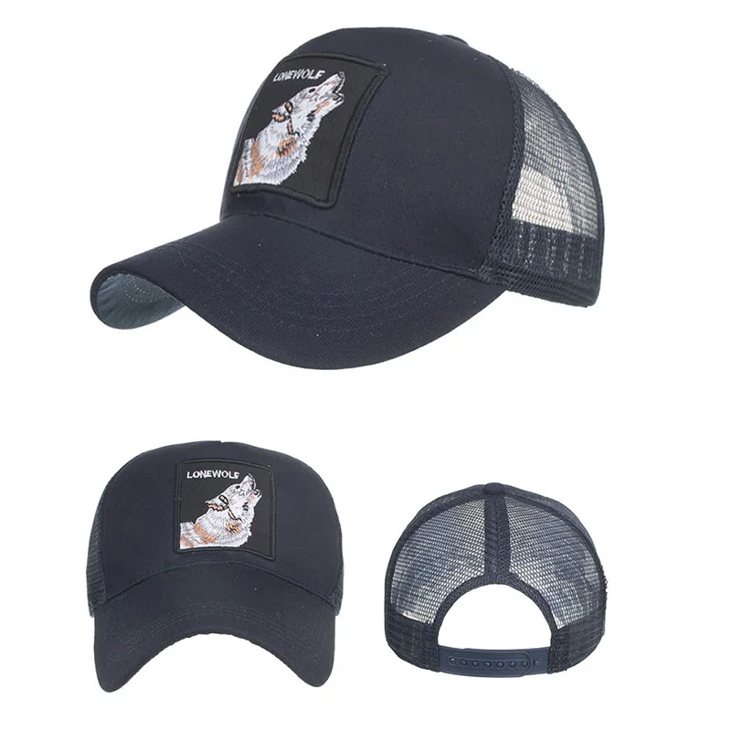 Бейсболка шляпа дышащая сетка с вышивкой животных модная для лета женщин и