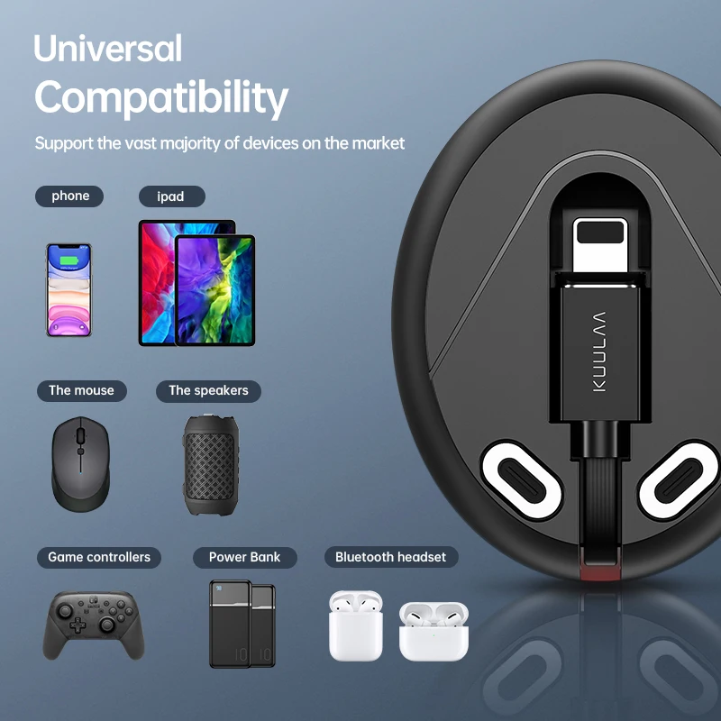 

KUULAA 3 in 1 Magnetic Cable USB Type C Micro Cable Quick Charging for iPhone 12 Mini 11 Pro Max Retractable Data Charger USB C