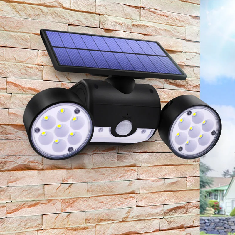 30LED солнечный светильник с двойной головкой наружный регулируемый