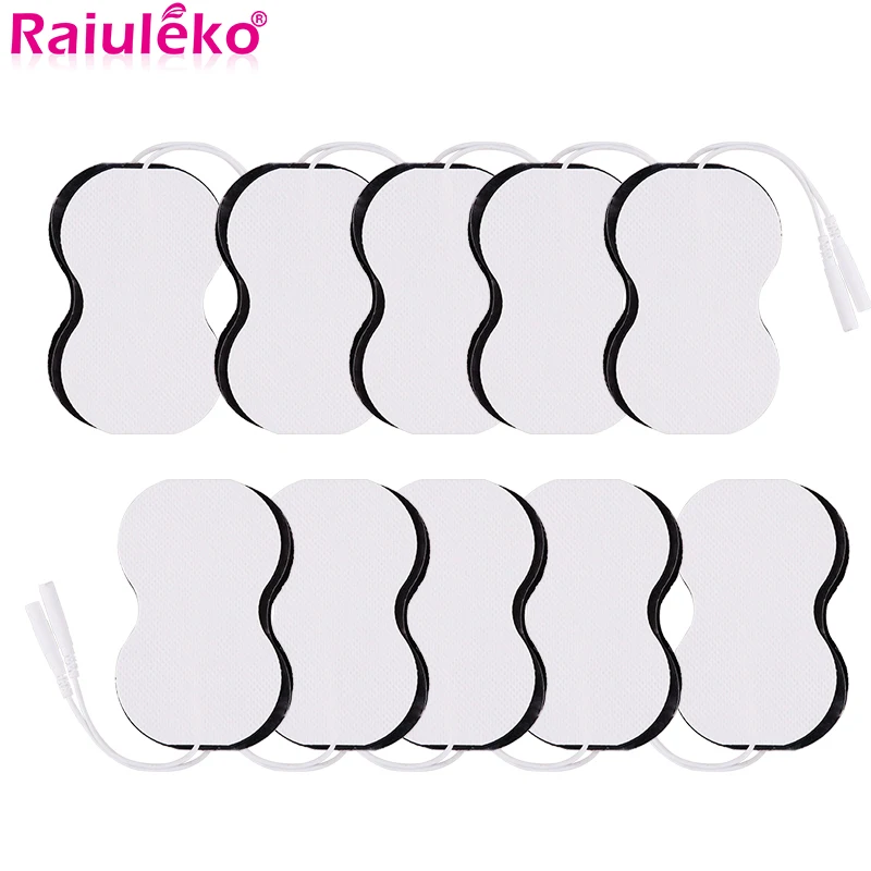 

30 шт. мышечный Стимулятор многоразовые 2 мм разъем самоклеющиеся Замена ТЭНов контактной колодки Электрический цифровой машинный массажер