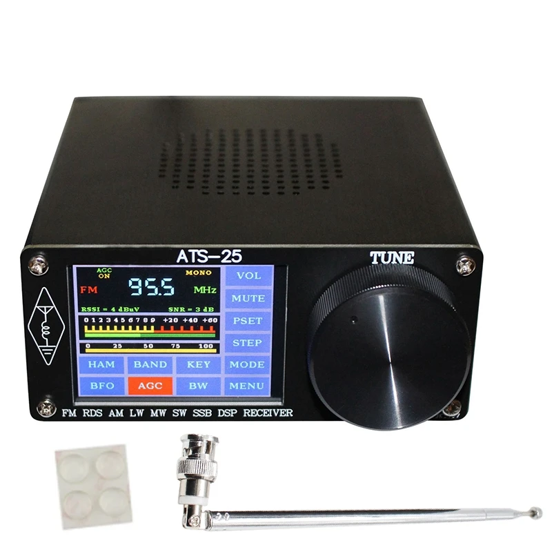 

HFES ATS-25 Si4732 Полнодиапазонный радиоприемник приемник DSP FM LW (MW и SW) и SSB с 3,5-дюймовым контактным экраном