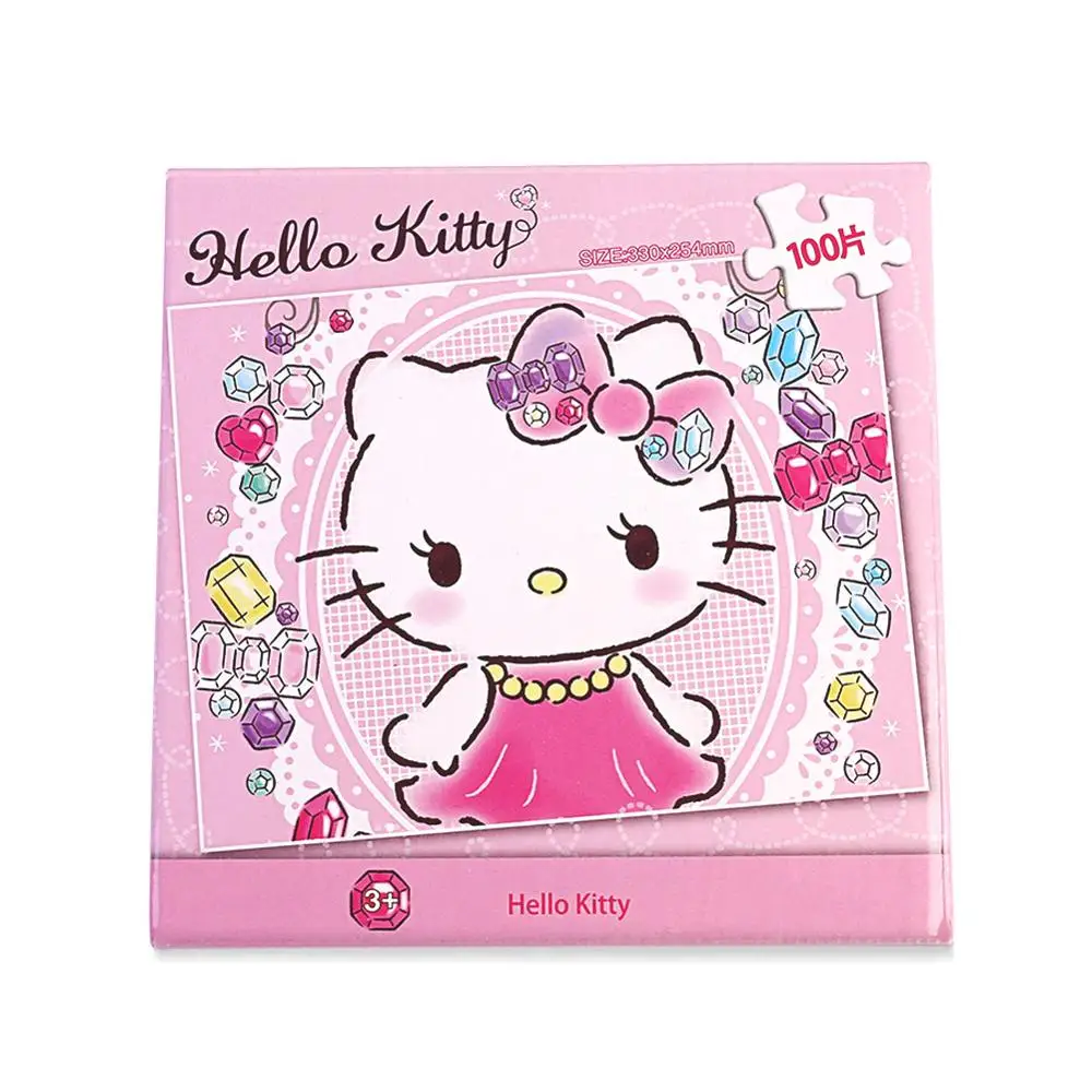 Hello Kitty 100 шт пазл для детей 4 8 Обучающие Развивающие Пазлы игрушки|Пазлы| |