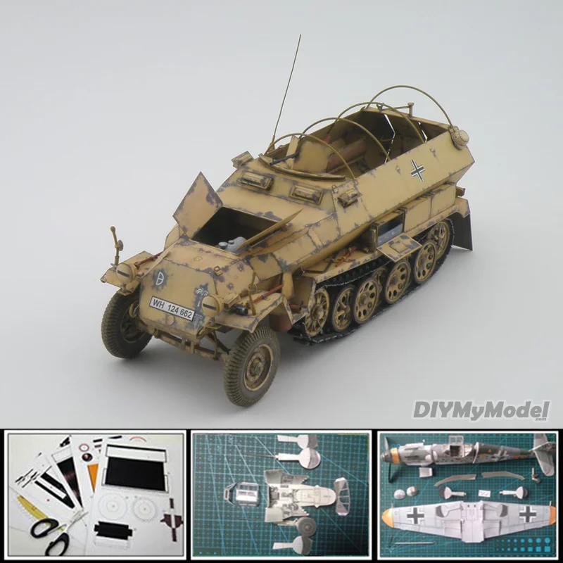 3D бумажные игрушки масштаб 1:25 Вторая мировая война Германия Sd.Kfz.251/1 Ausf.C