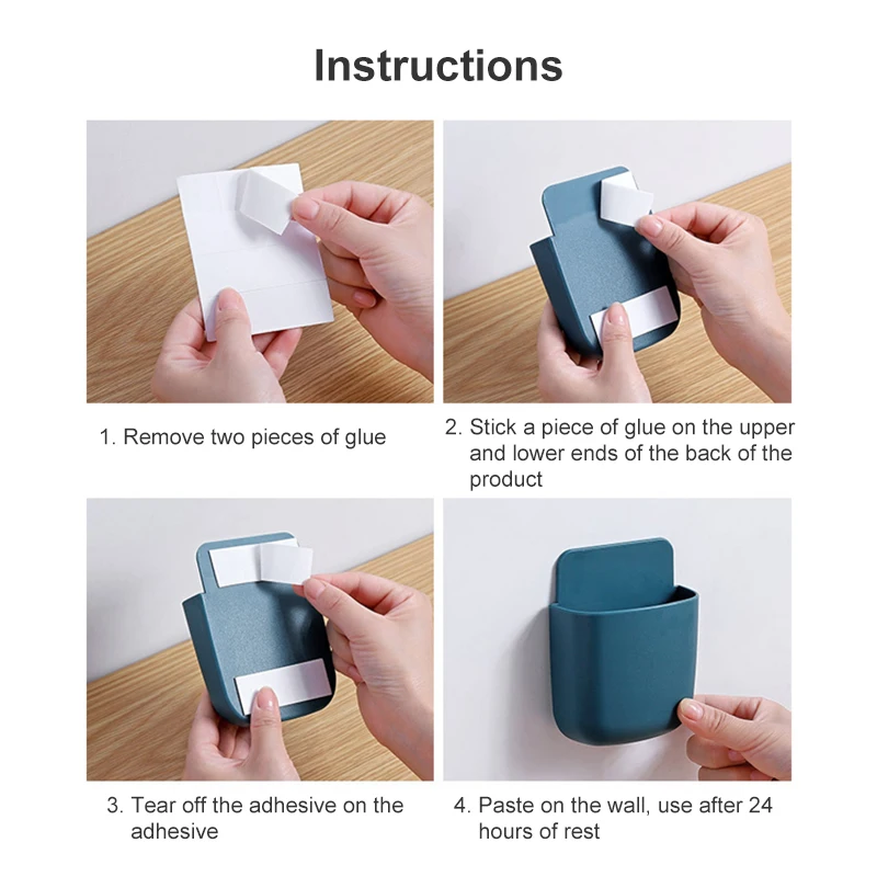 1pcs wall mounted storage box conditioner remote control wall hanging box bedside phone plug holder toiletries organizer case free global shipping