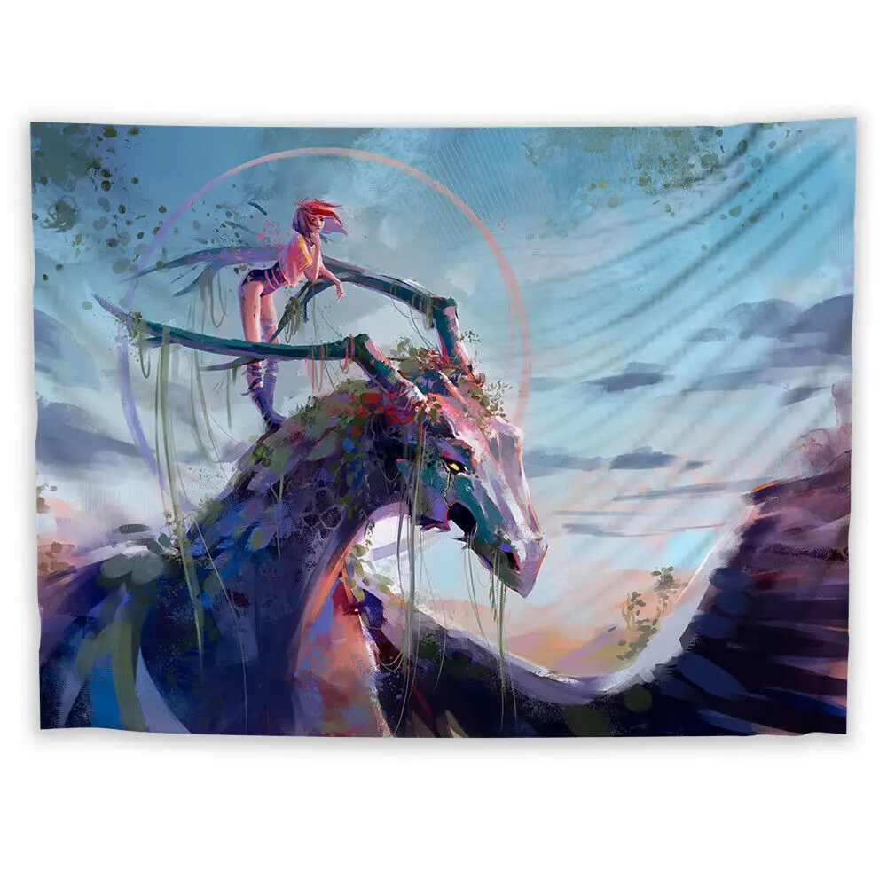 Настенный художественный гобелен с изображением дракона украшение для спальни