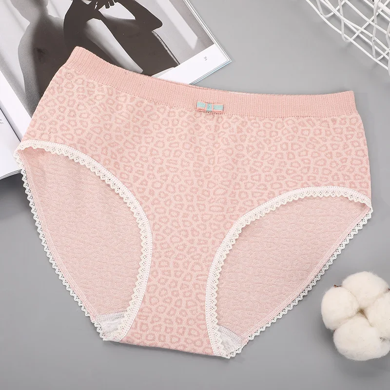 

Cute Ladies Underwear Underwear for Women Lace Panties Women Fashion Leopard Print Tights Mid-waist Ladies Panties