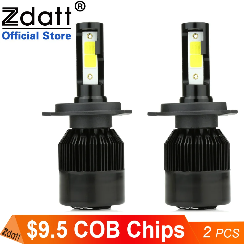 Zdatt H7 светодиодный фары H4 фонарь для бега мини H11 H8 H9 Противотуманные 6000LM 60 Вт 6000 К