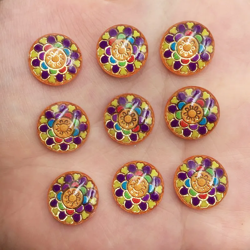 Новинка 75 шт. Круглые разноцветные фотообои из смолы 14 мм Аппликации сделай сам