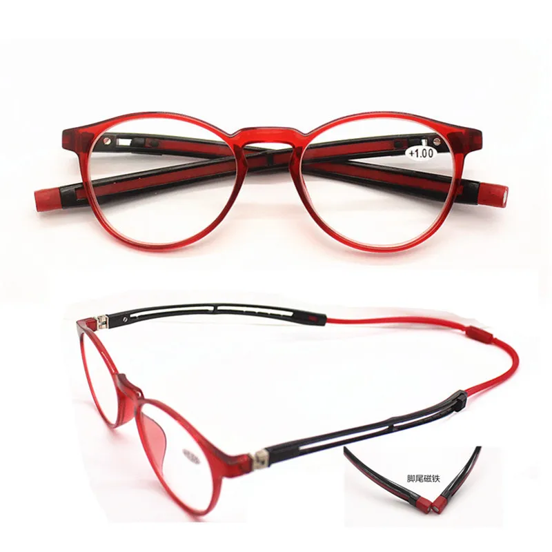 Висячие Магнитные очки для чтения складные пресбиопические мягкие унисекс