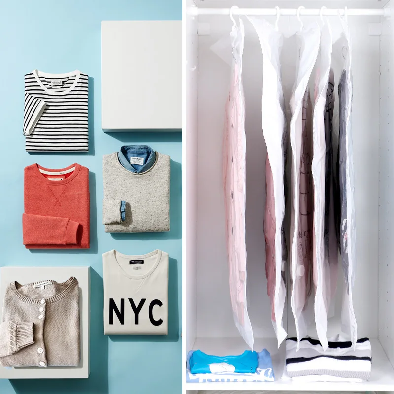 1/3/8 шт можно повесить вакуумную сумку экономит место для одежды складная