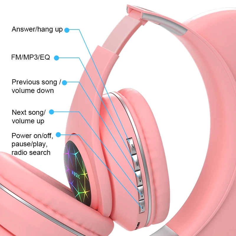 Новые наушники M2 с кошачьими ушками светодиодный светильник кой Bluetooth 5 0 для