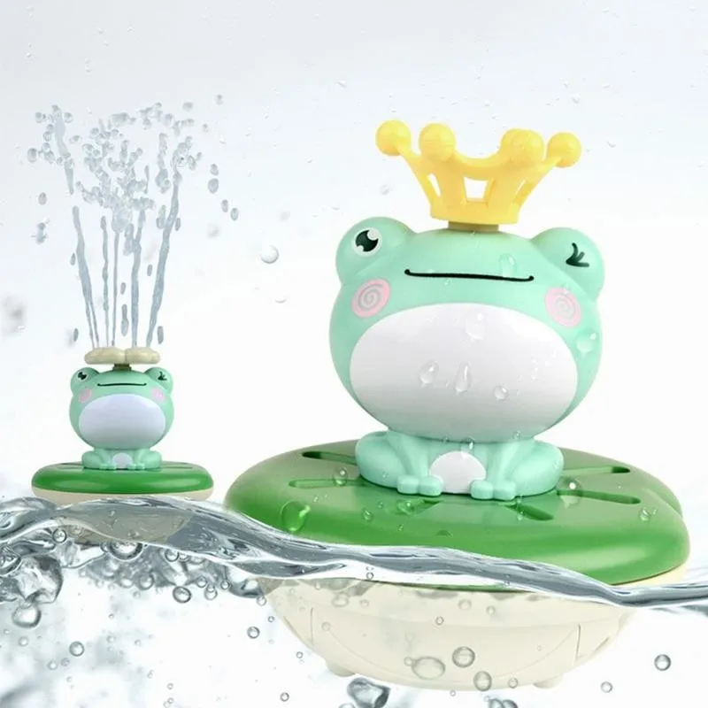 

Baby Bath Toys Cute Frog Electric Water Spray Toys With 5 Different Spray Accessories Bathtub For Kids Boys Girls