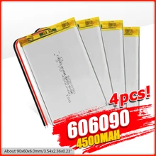 1/2/4 шт 3 7 V 606090 4500 мА/ч Перезаряжаемые Lipo Батарея планшет Dvd Камера