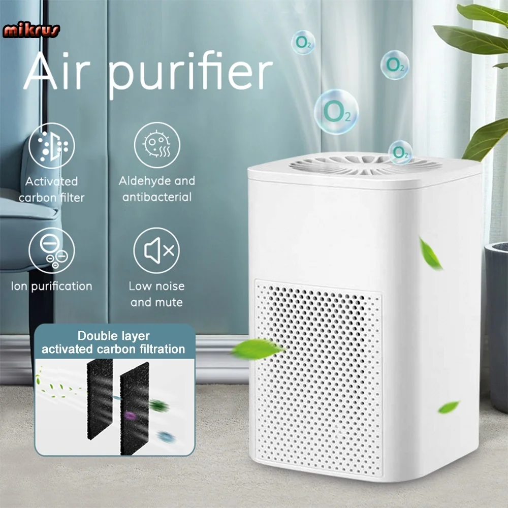 

USB Mini Portable Air Purifier Low Noise Formaldehyde Dust Removal Smoke Filter PM 2.5 Anti-Allergic Smart Home Air Purifier