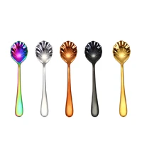 shell mini spoon stainless steel titanium gold daily western cake spoon ice coffee stirrer dessert spoon personalized