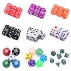 Многогранный набор игральных костей с цифрами, 6-сторонние непрозрачные кости для бара, паба, клувечерние, семейной настольной игры, многогранный цветной подарок