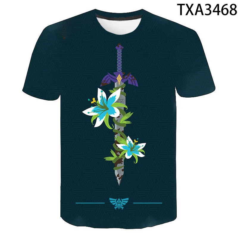 

2021 New 3D printing men's and women's fashion Zelda T-shirt summer wild street animation trend quality casual children's Tops
