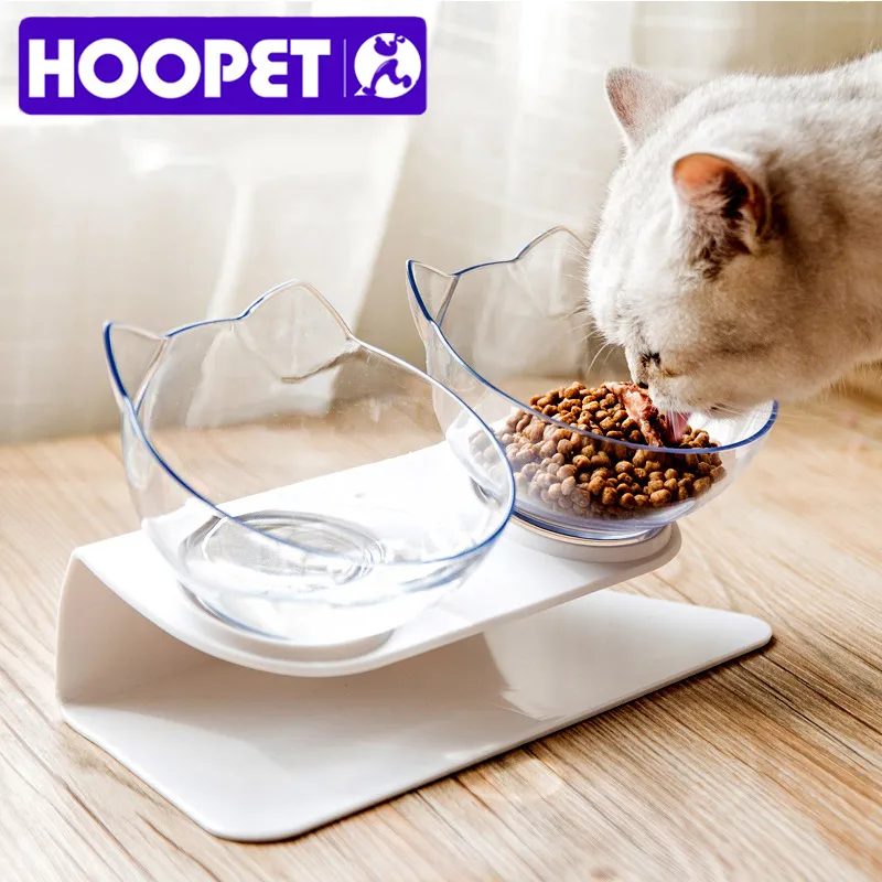 HOOPET миска для домашних животных нескользящая двойная кошек с поднятой